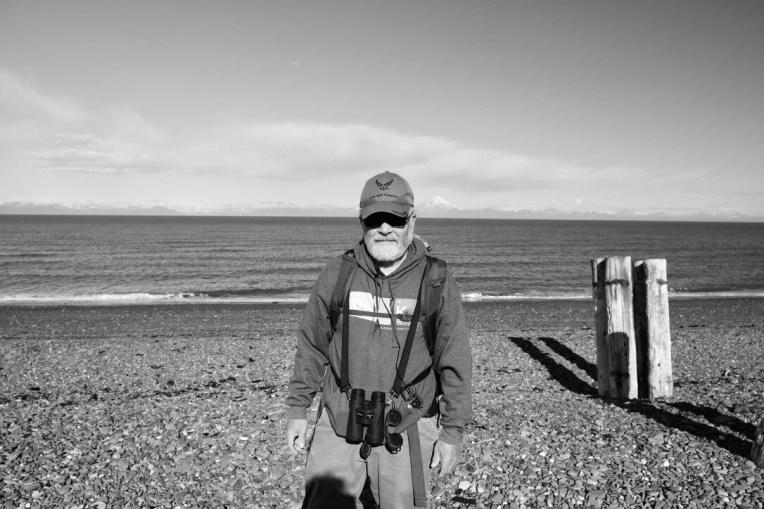  Mike Gravier, COASST surveyor, on Ninilchik South in August 2021 